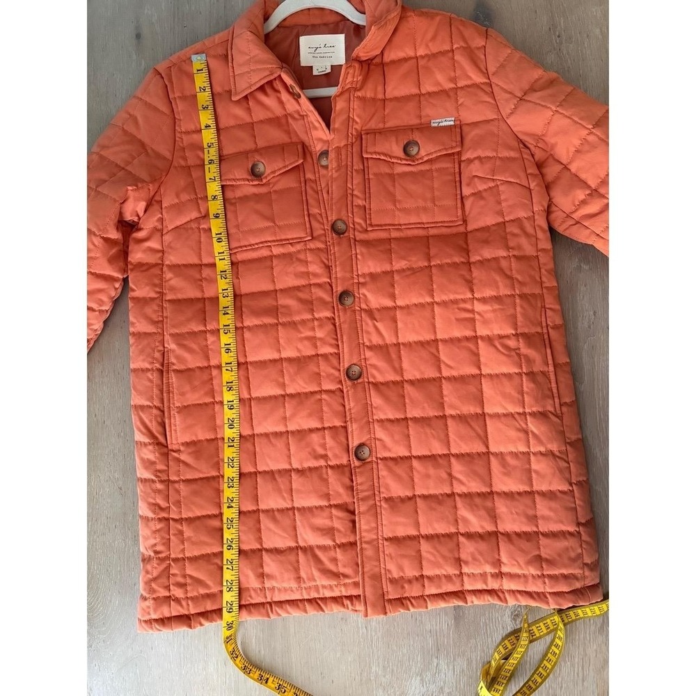 Evy's Tree Quilted Jacket Womens Size L Light Orange‎ Terra Cotta Button Front - Picture 8 of 9